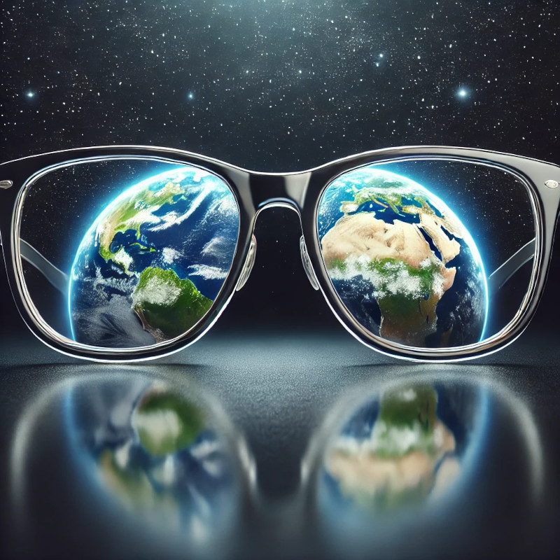 Glasses with Earth reflection